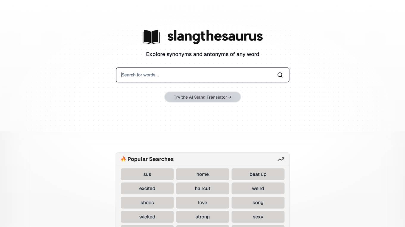 Slang Thesaurus screenshot