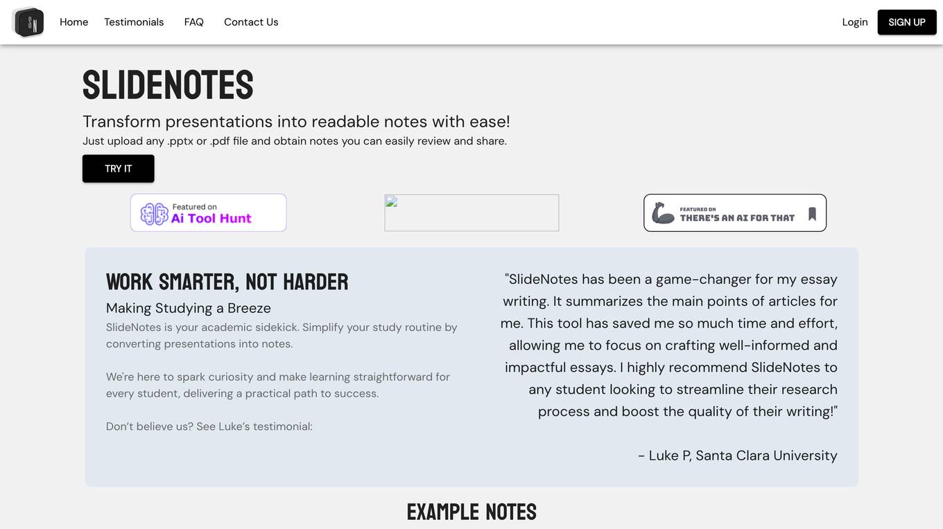 SlideNotes Screenshot