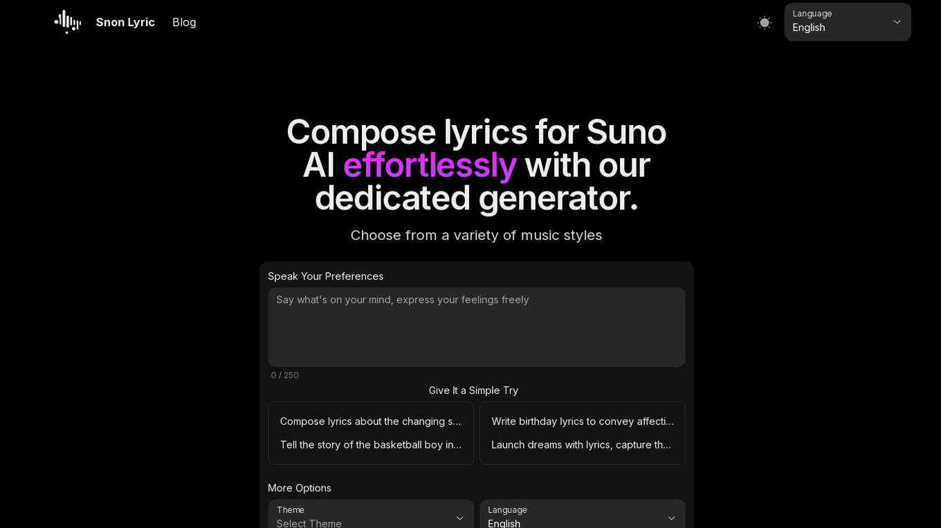 Sono Lyric screenshot