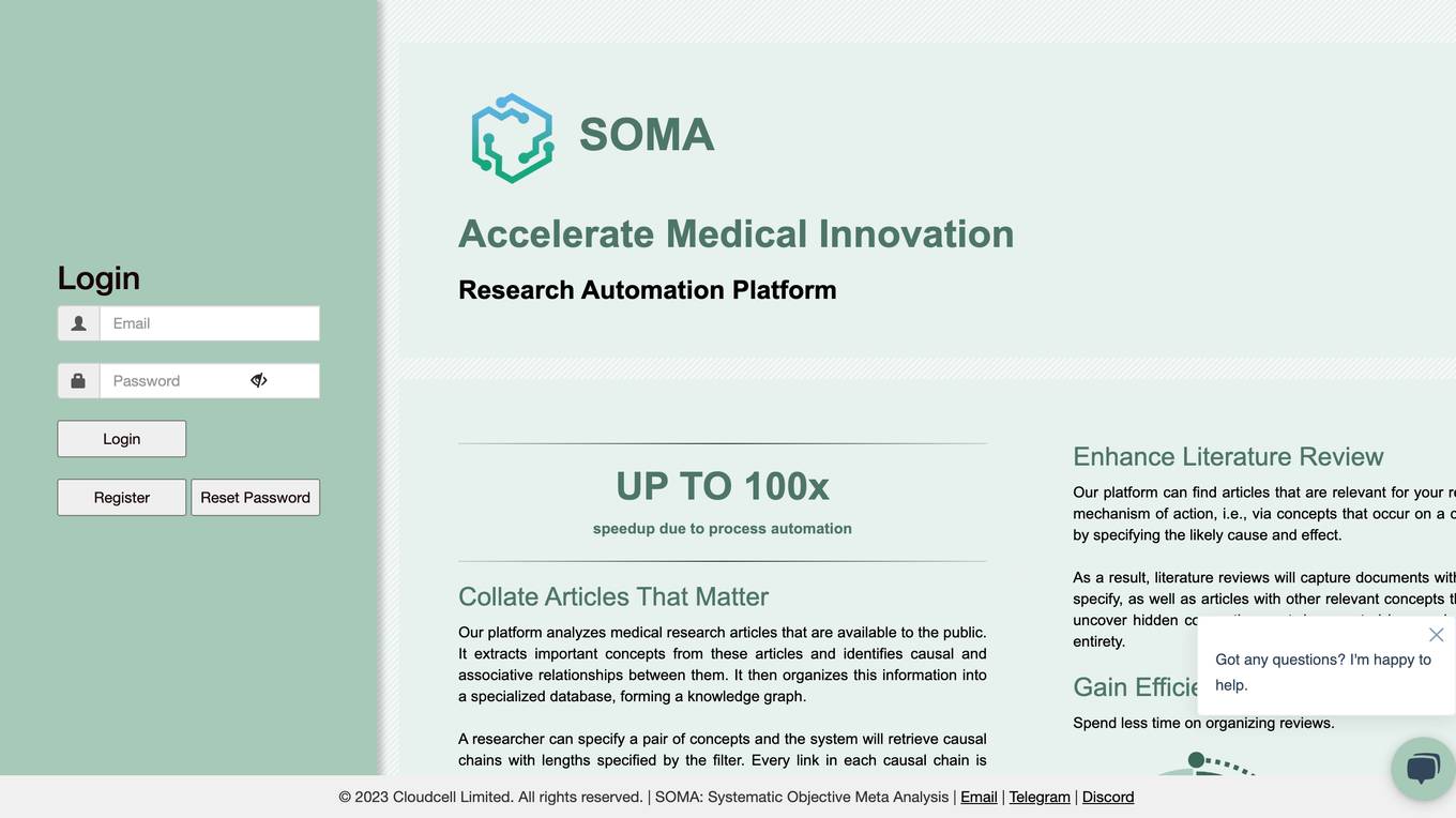 SOMA: Research Automation Platform Screenshot