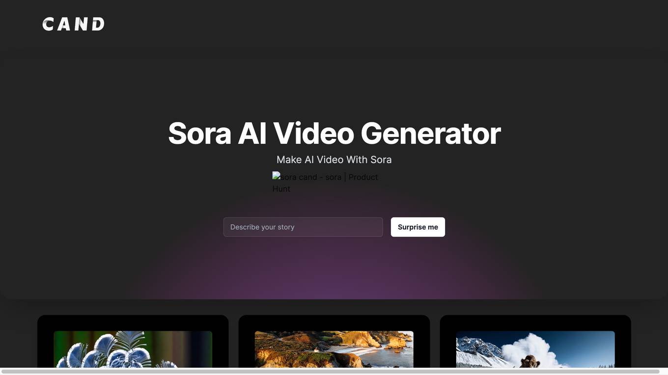 Sora AI Video Generator Screenshot