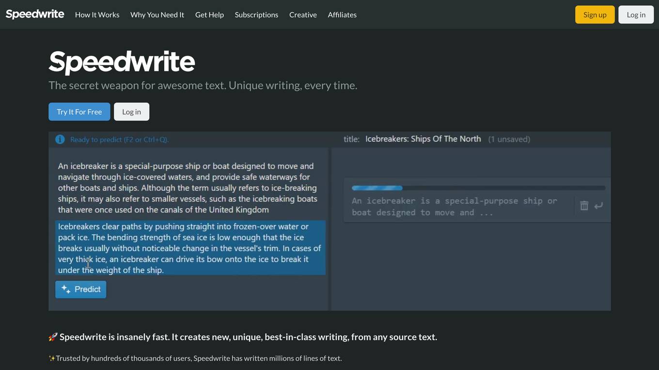 Speedwrite screenshot