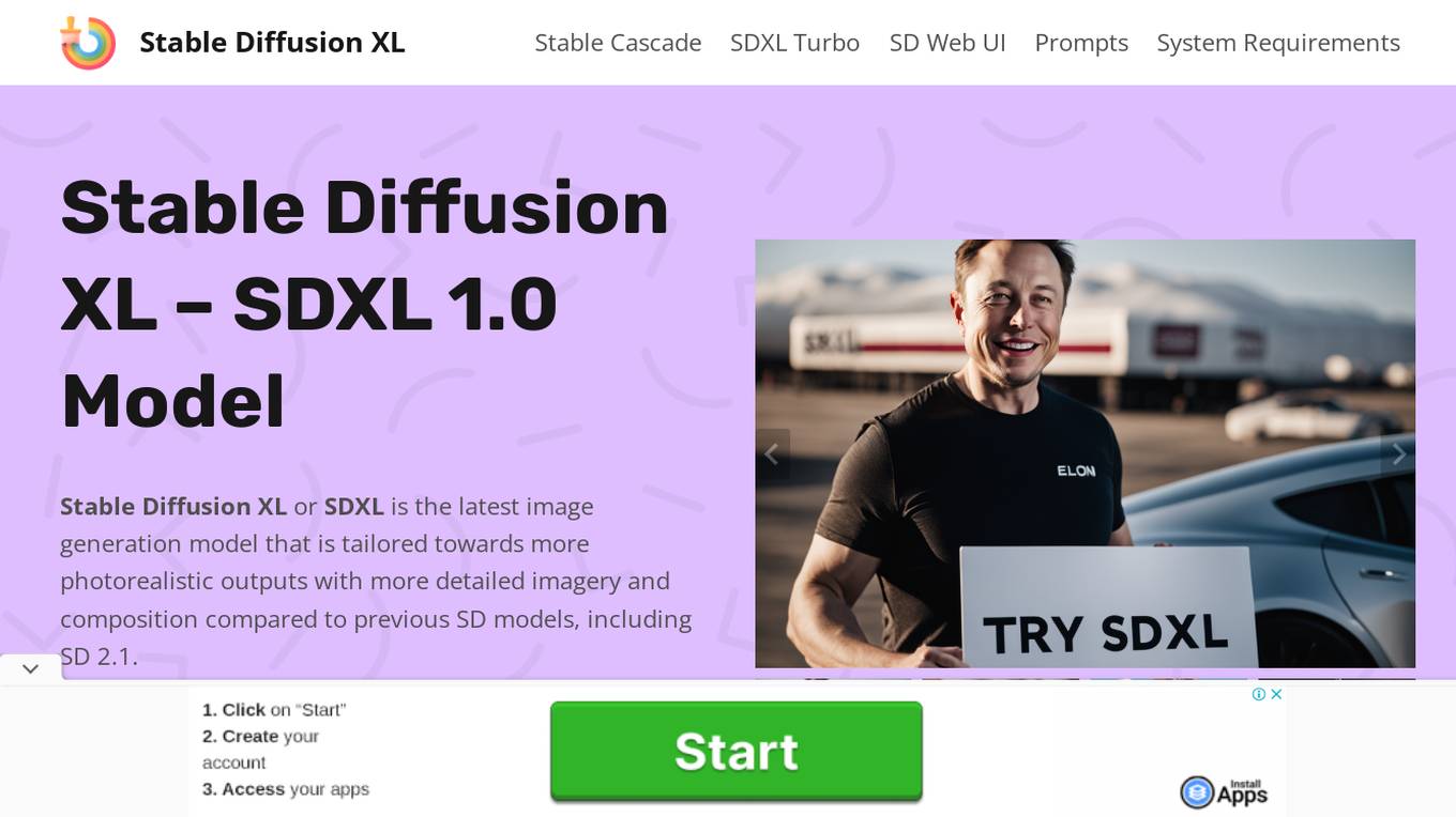 Stable Diffusion XL Screenshot