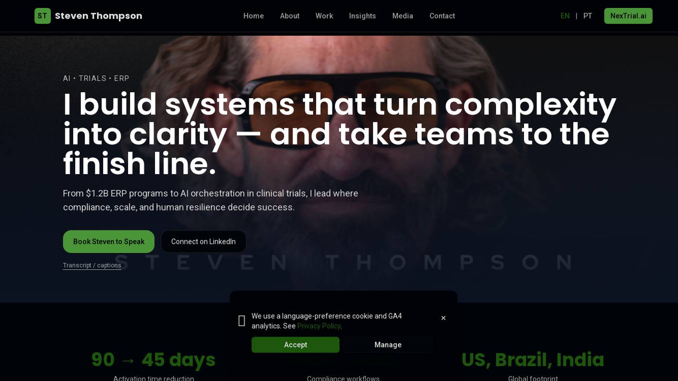 Steven Thompson AI HealthTech Leader Screenshot