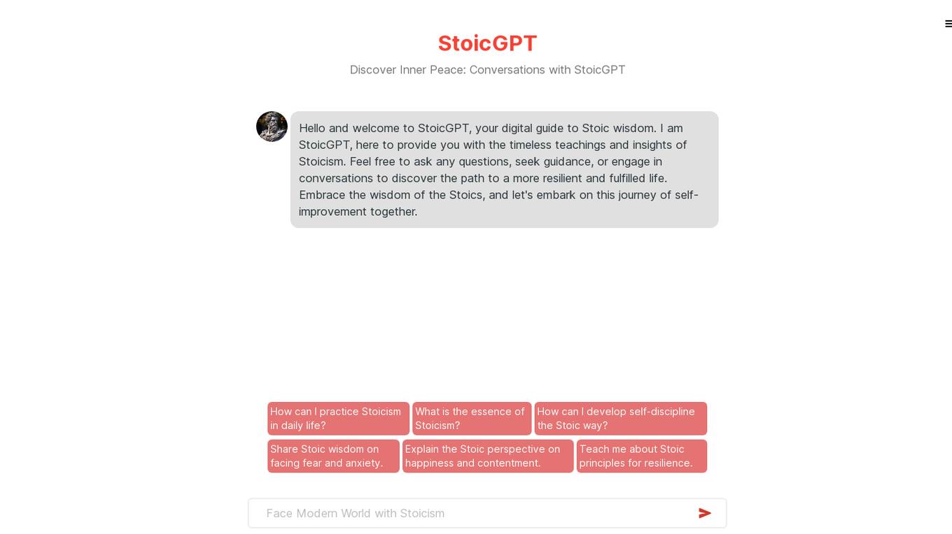 StoicGPT screenshot