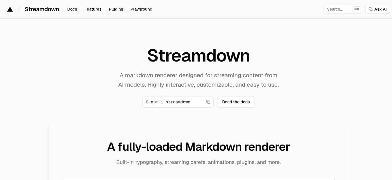 Streamdown Screenshot