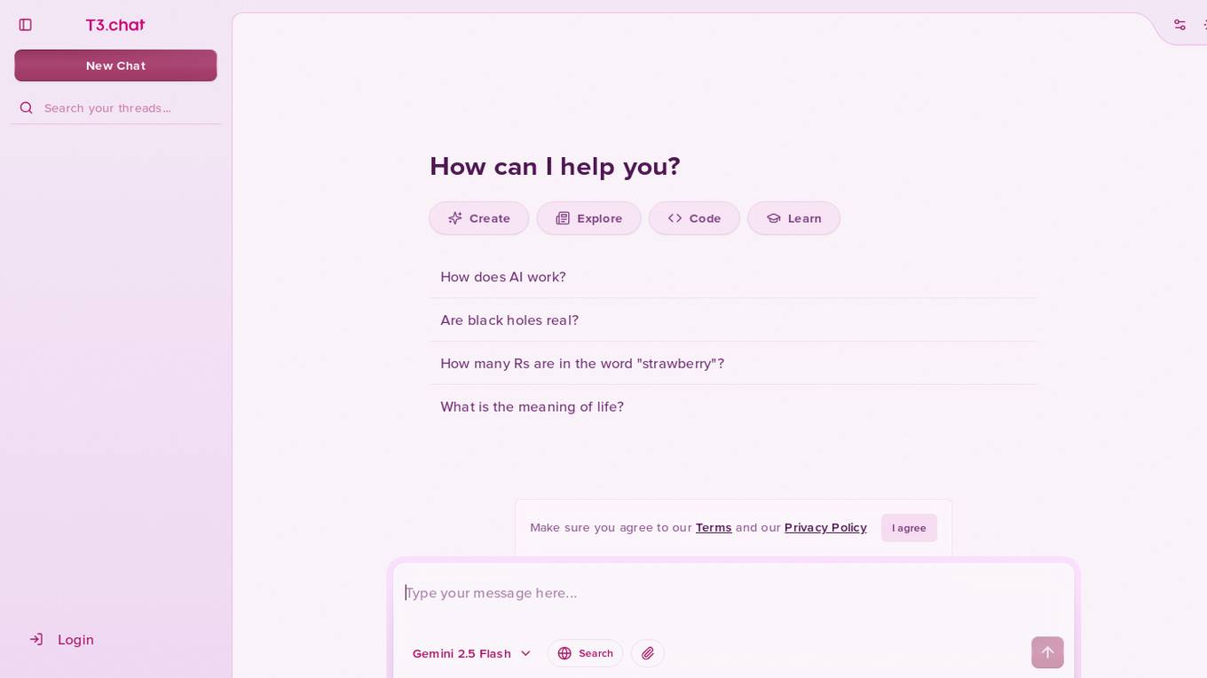 T3 Chat Screenshot
