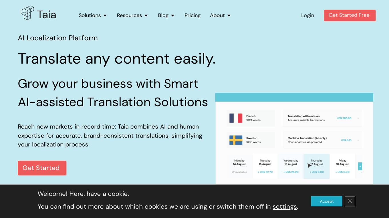 Taia Translations Screenshot