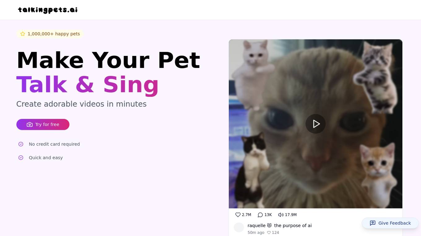 TalkingPets.ai Screenshot