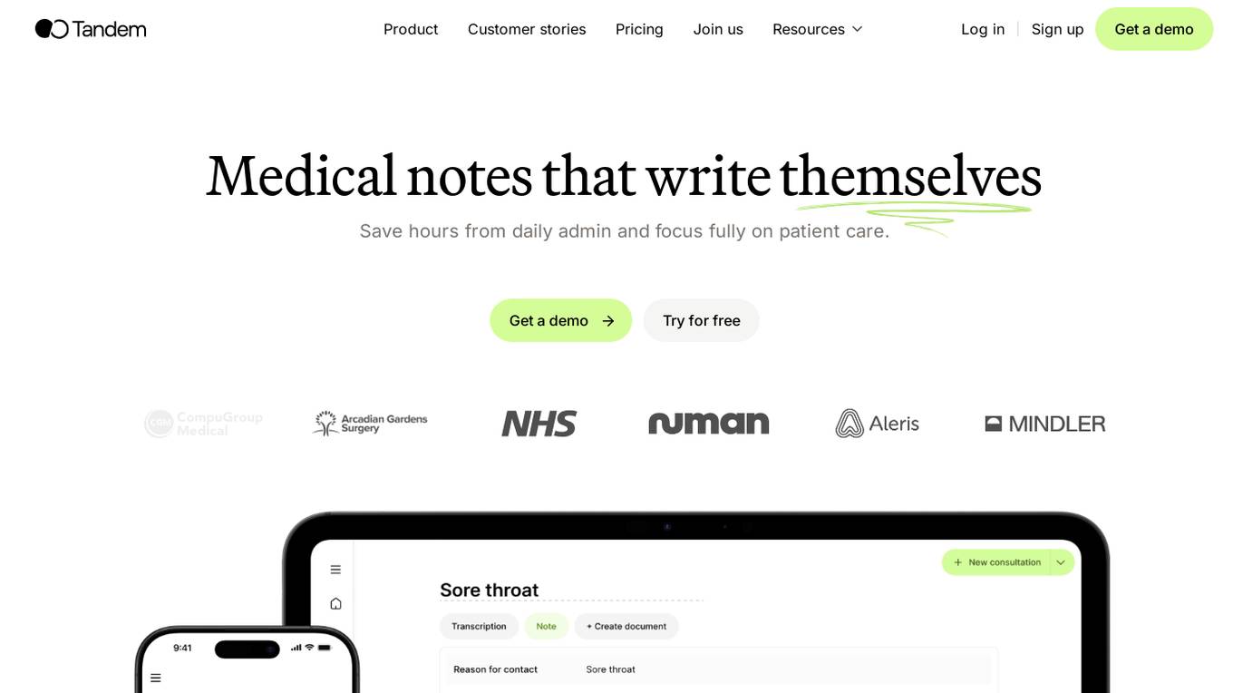 Tandem Health Screenshot