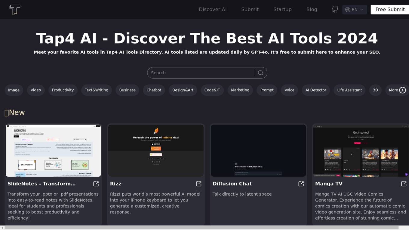 Tap4 AI Tools Directory Screenshot