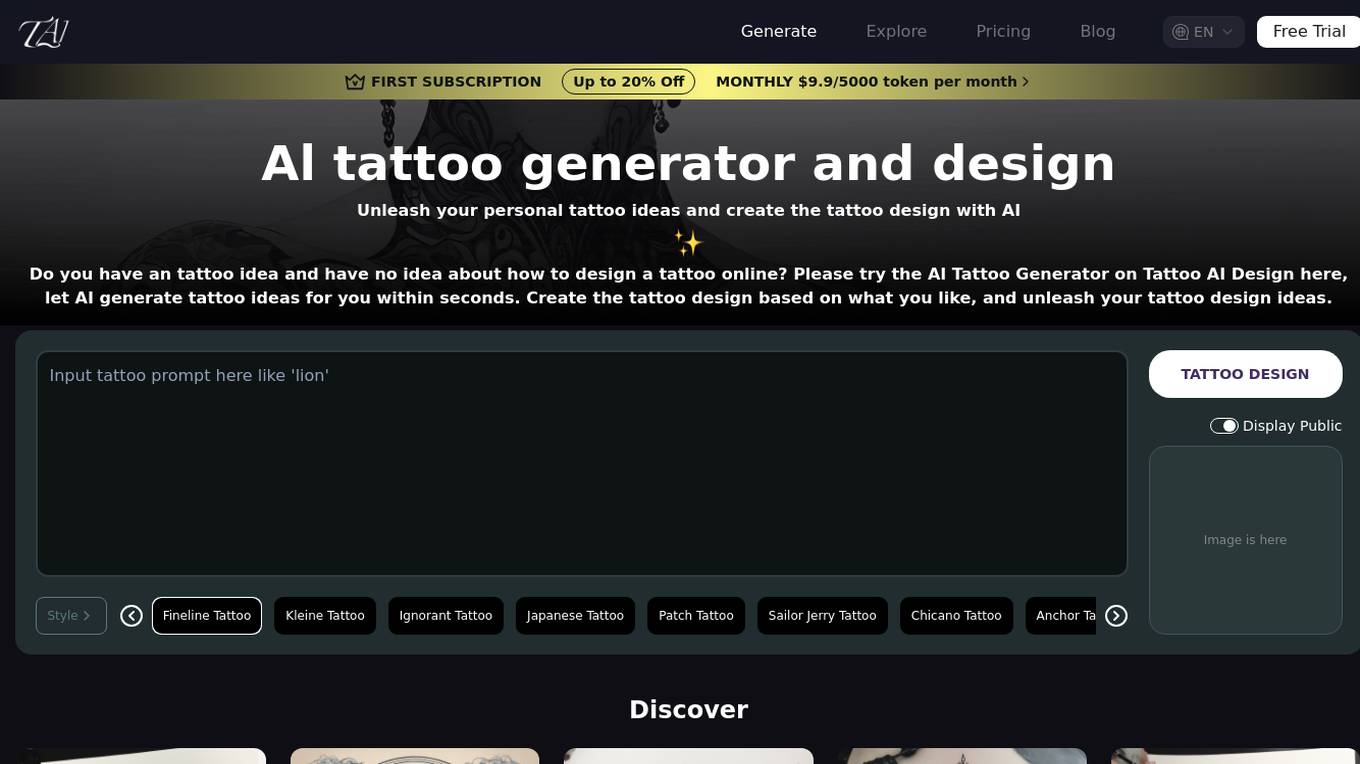 Tattoo AI Design Screenshot