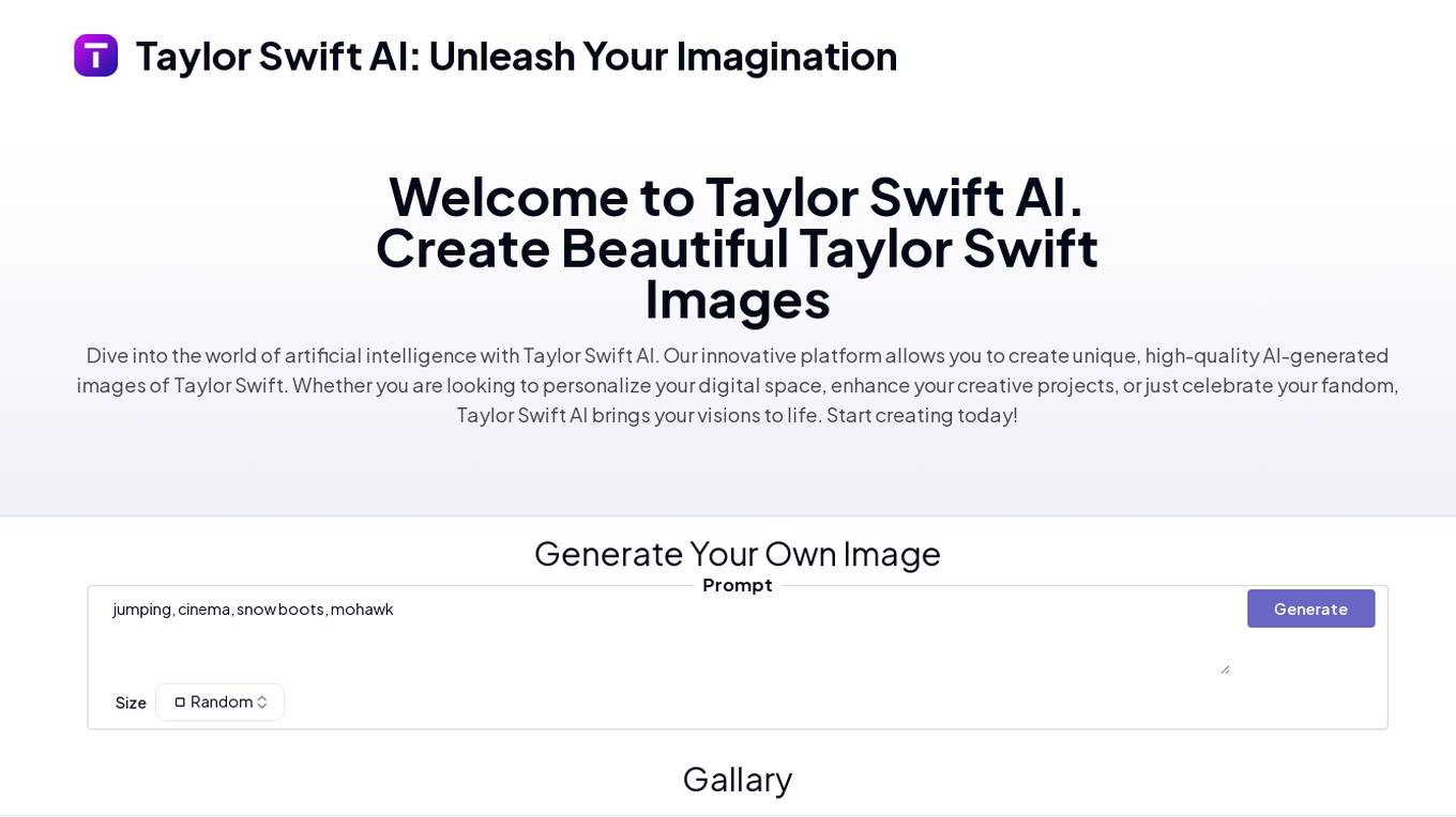 Taylor Swift AI Screenshot