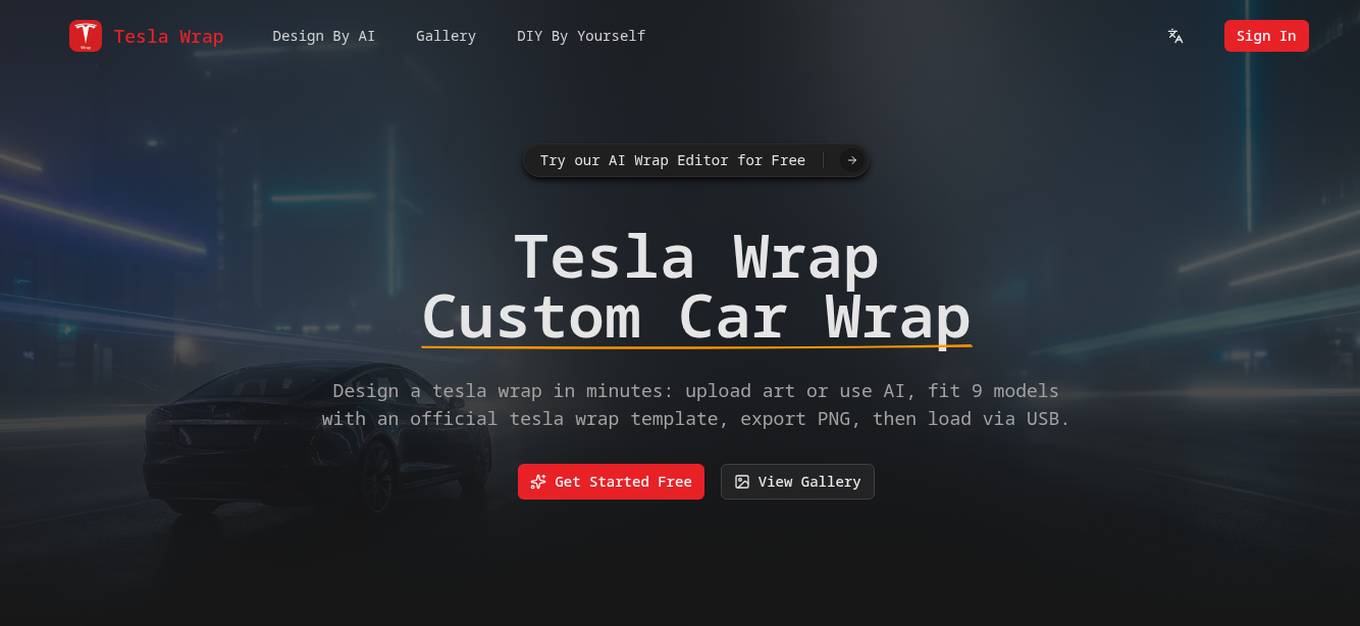 Tesla Wrap Screenshot