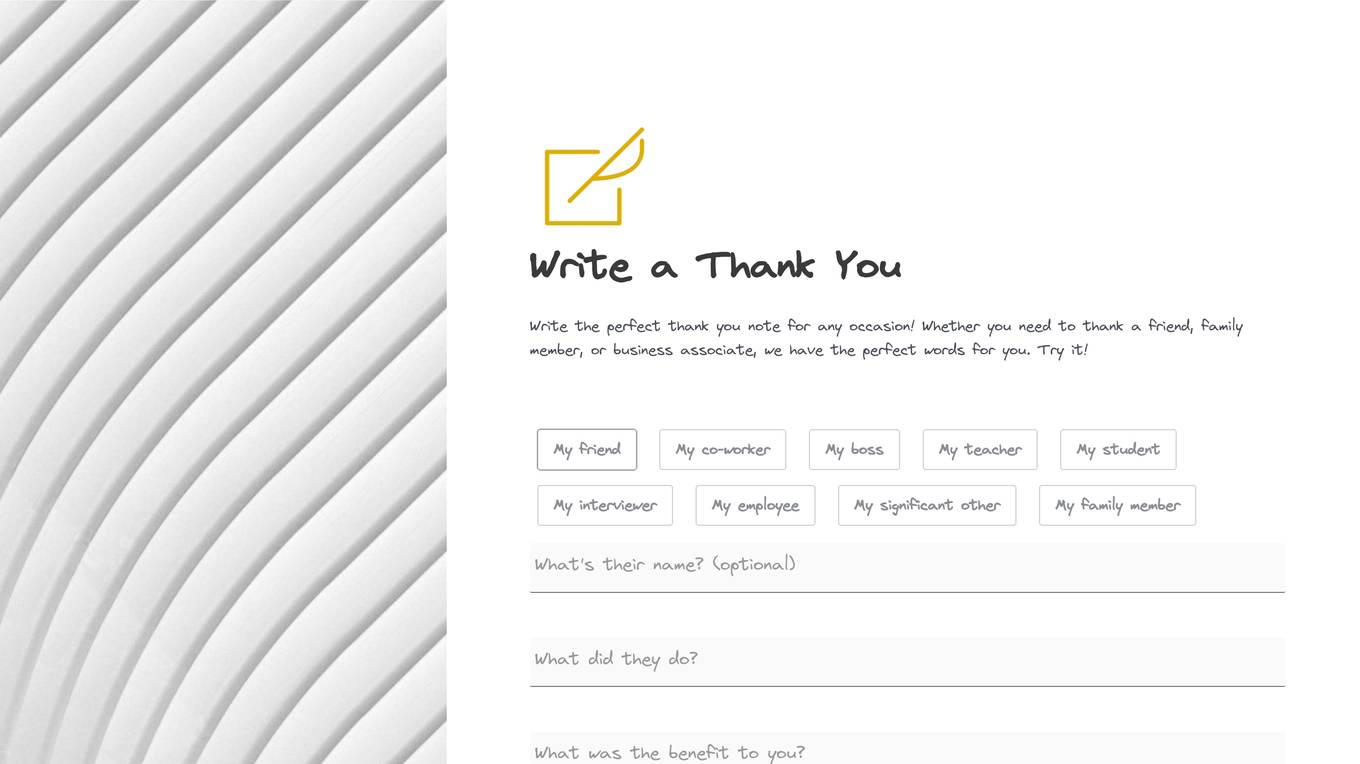 ThankYouNote.app screenshot