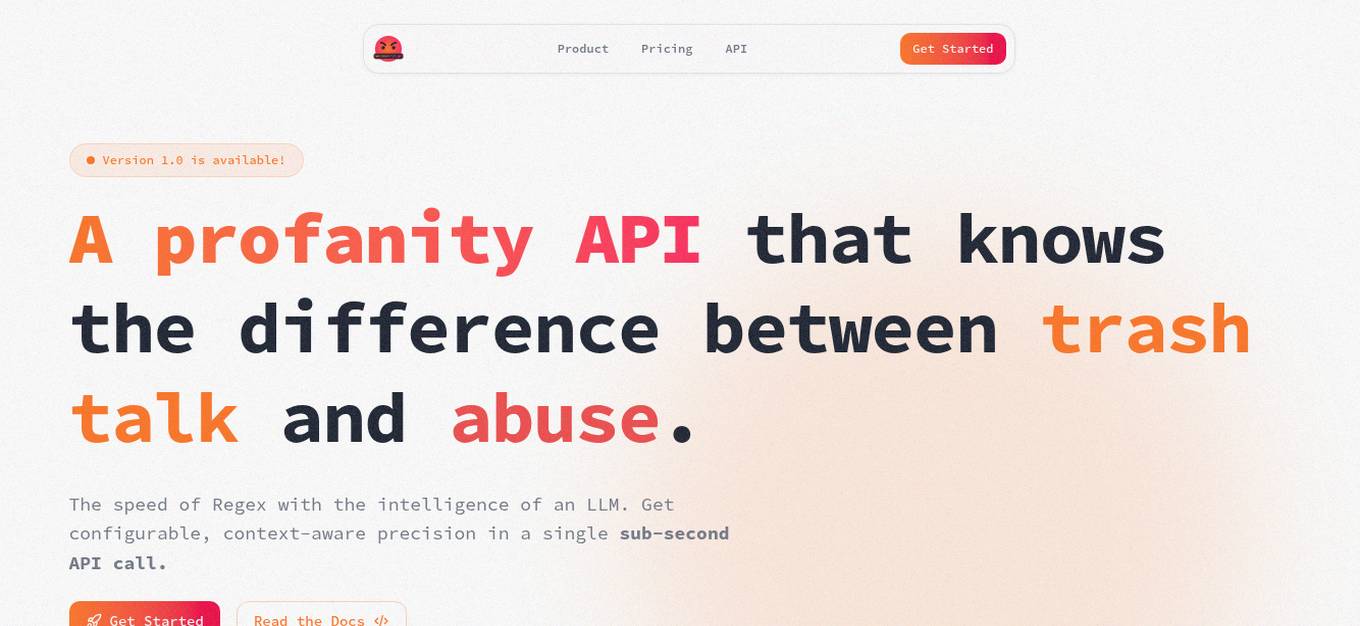 Profanity API Screenshot