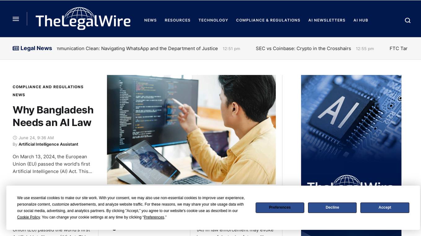 The Legal Wire screenshot