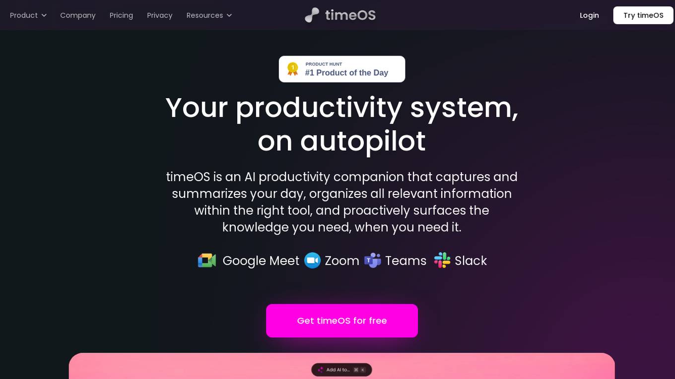 timeOS Screenshot