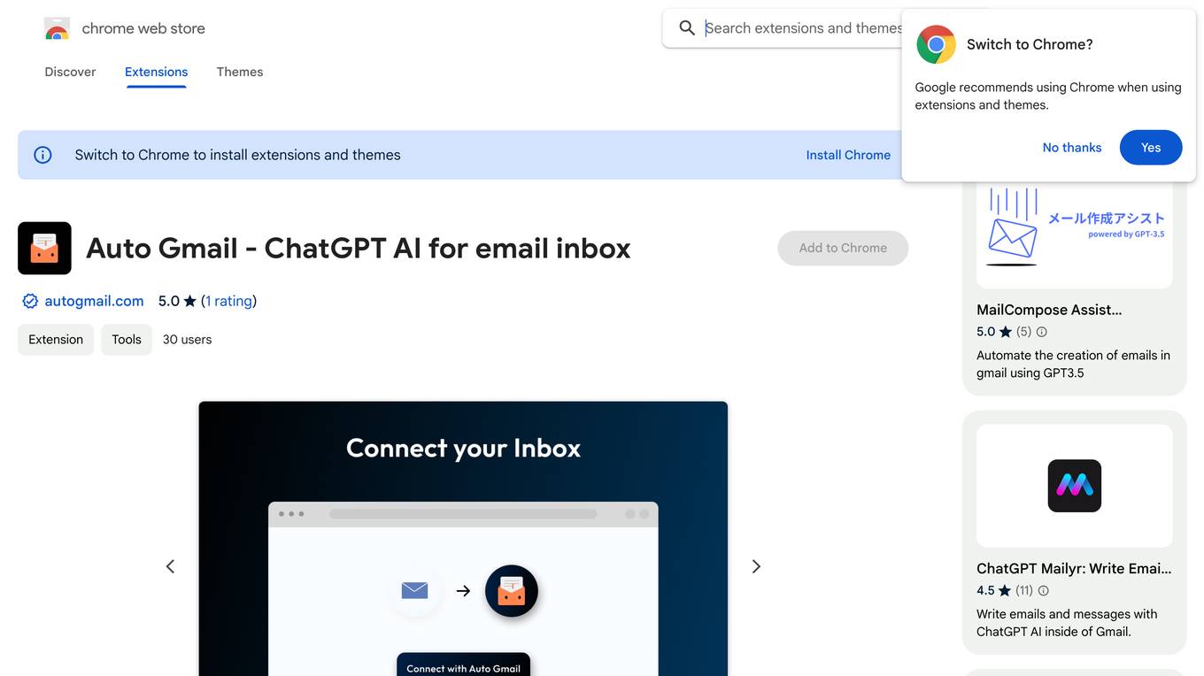 Auto Gmail - ChatGPT AI for email inbox screenshot