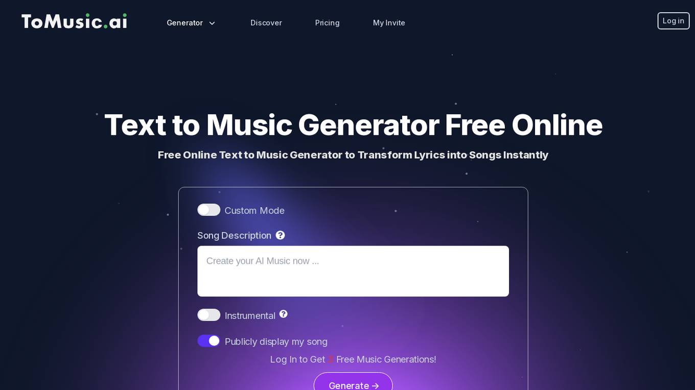 ToMusic.ai Screenshot