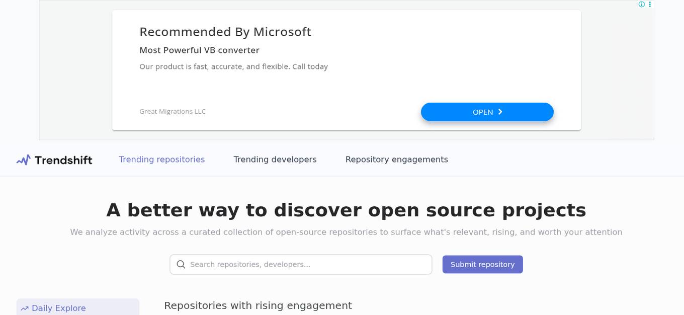 Trendshift Screenshot