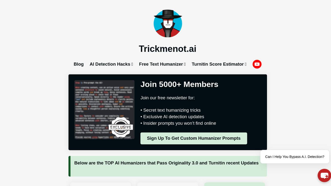 Trickmenot.ai Screenshot