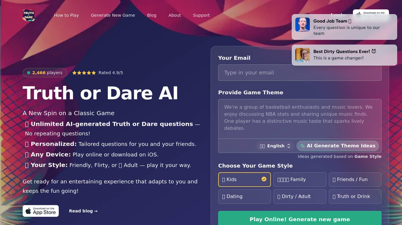 Truth or Dare AI screenshot