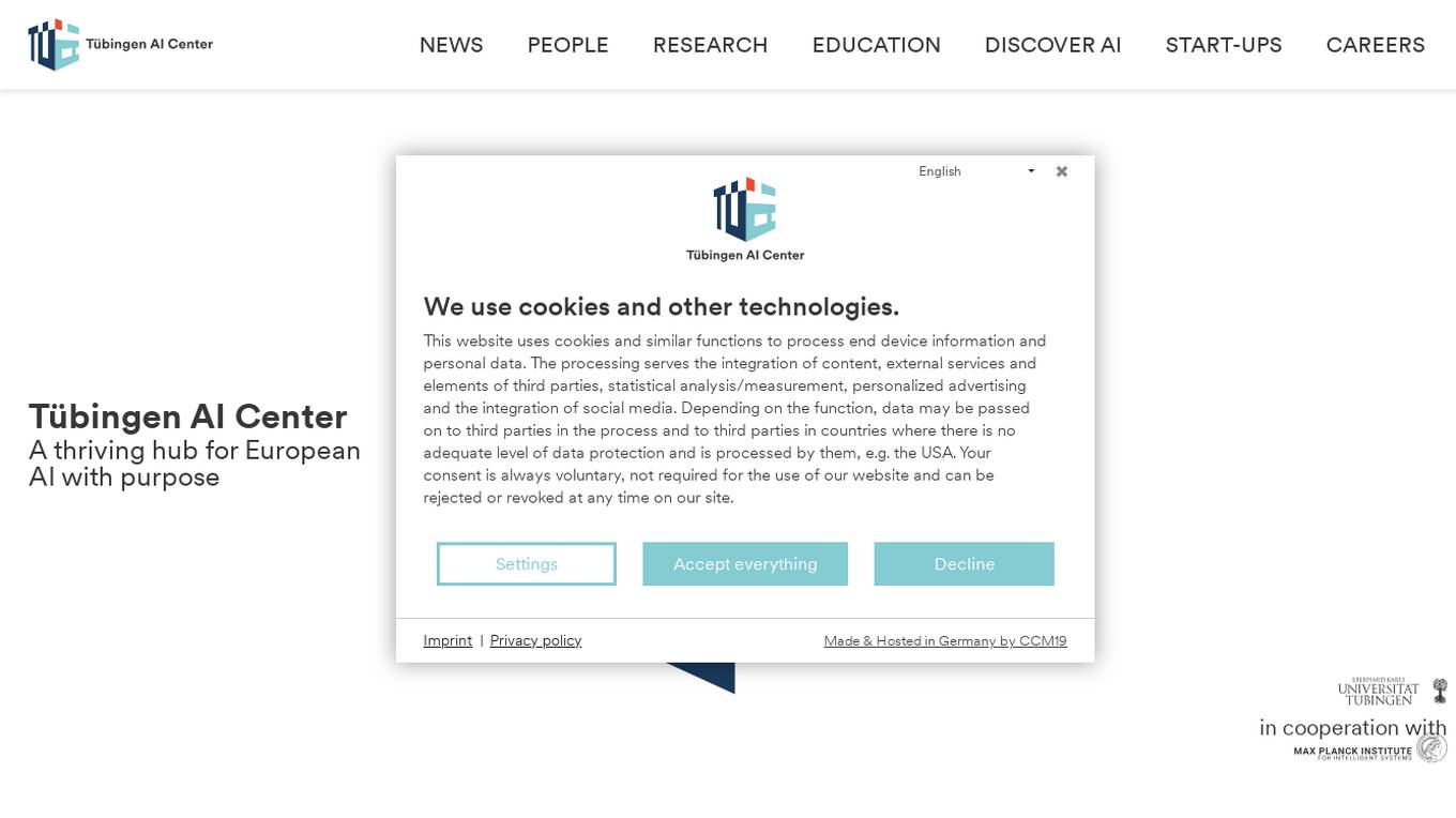 Tübingen AI Center Screenshot