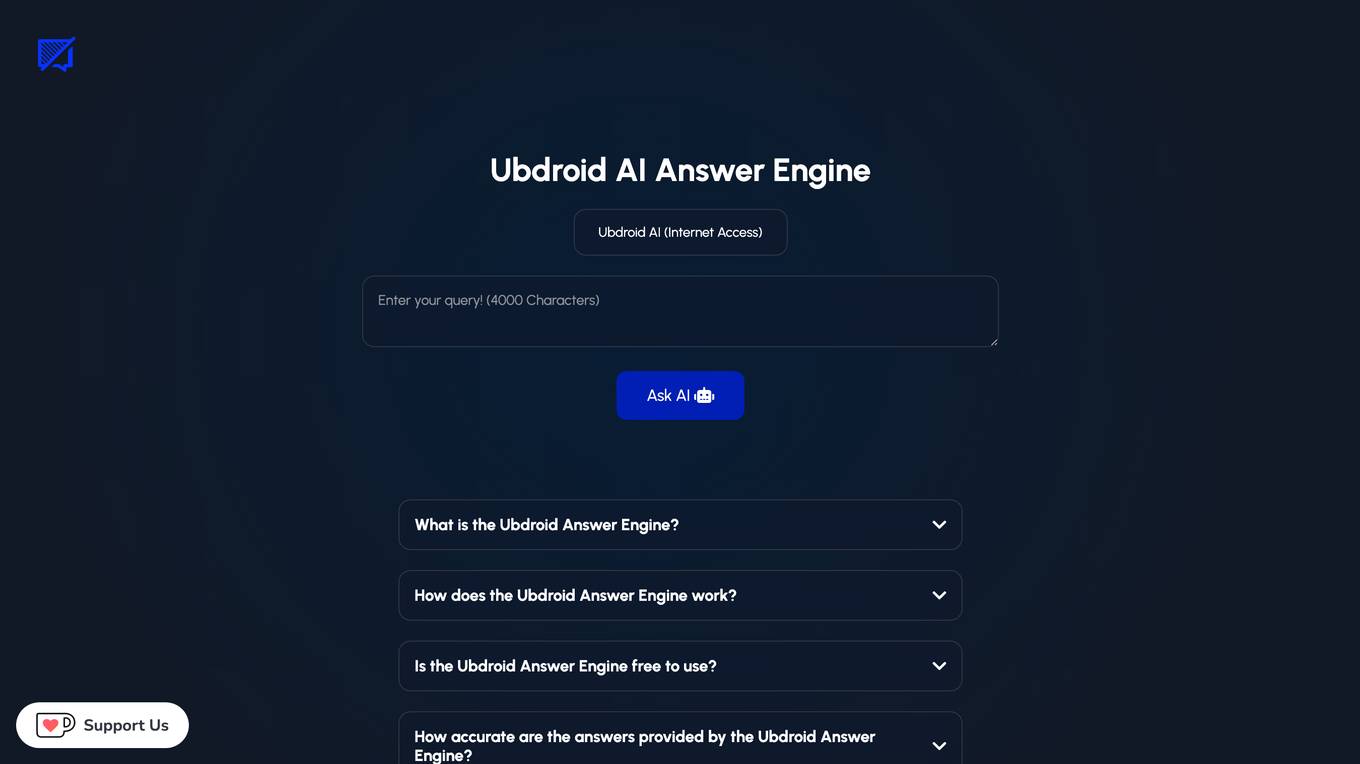 Ubdroid AI Answer Engine screenshot