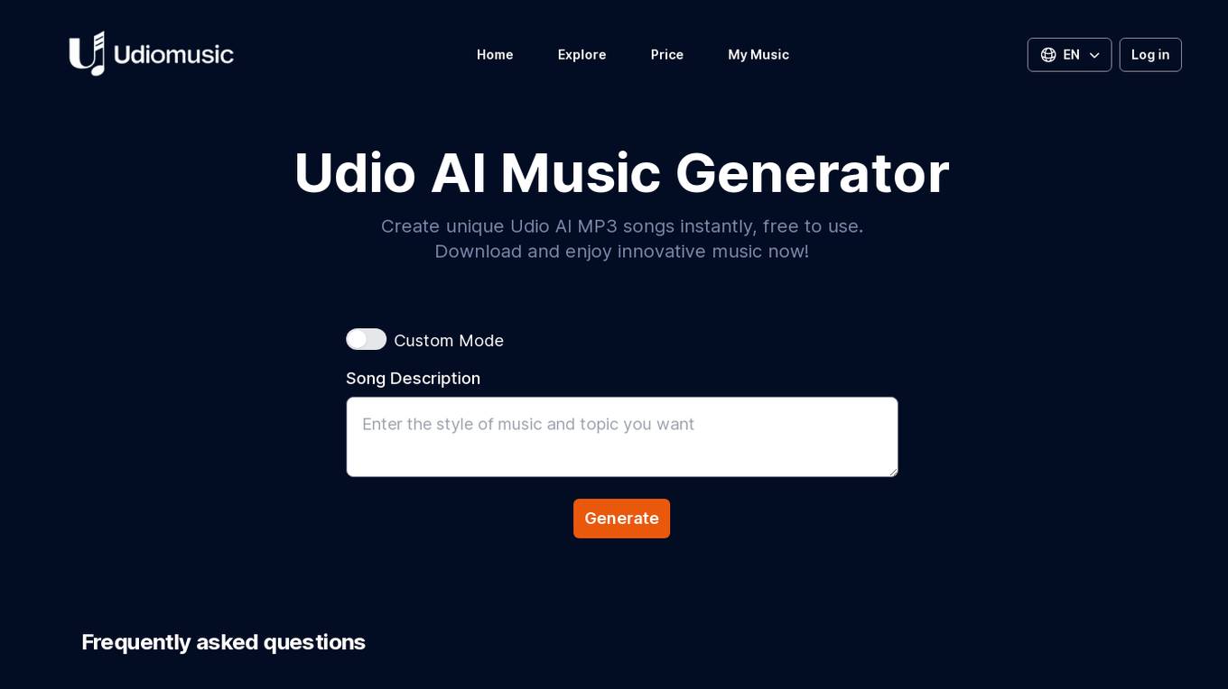 UdioMusicAI Screenshot