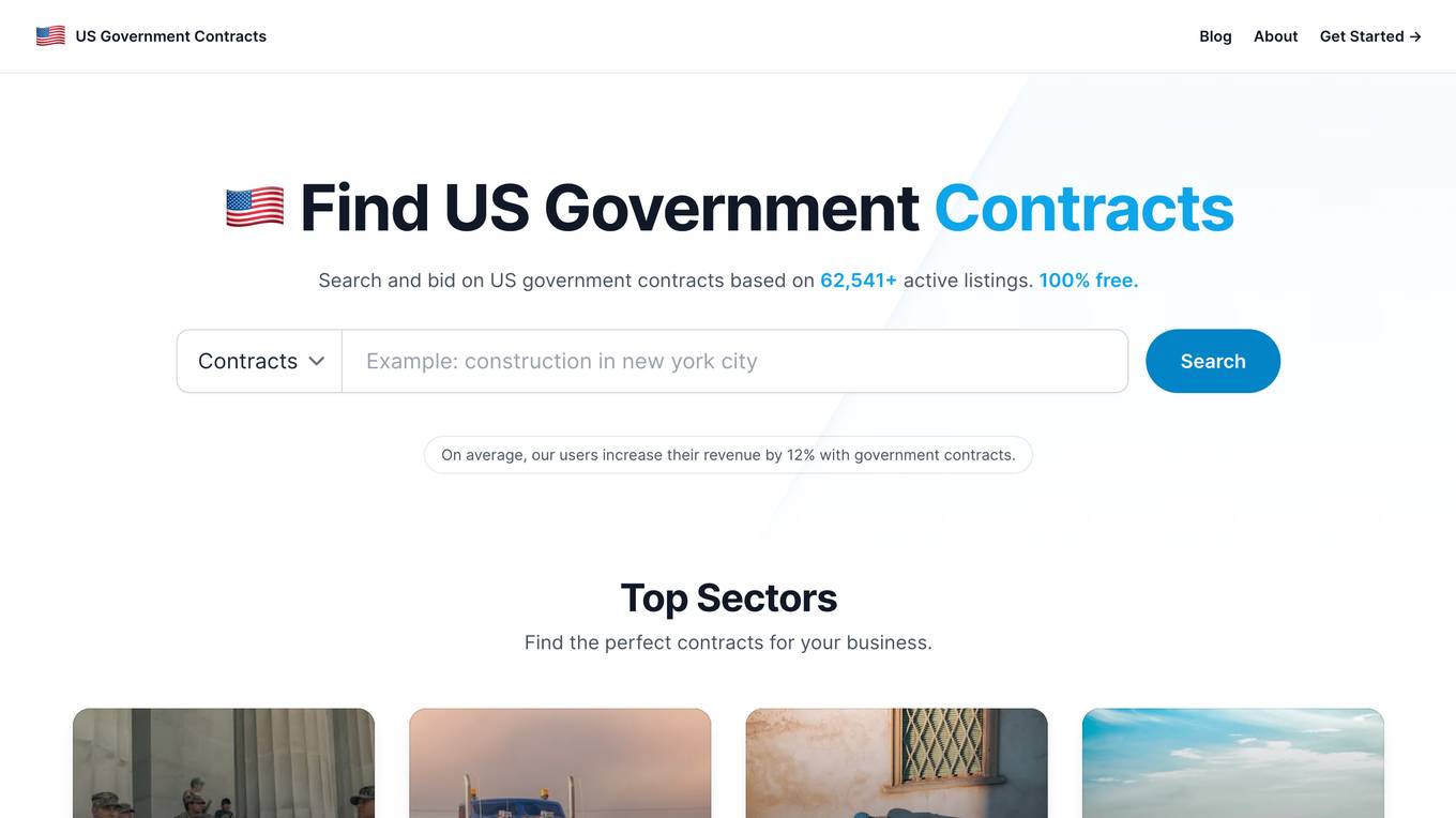 US Government Contracts screenshot