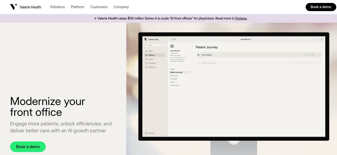 Valerie Health Screenshot