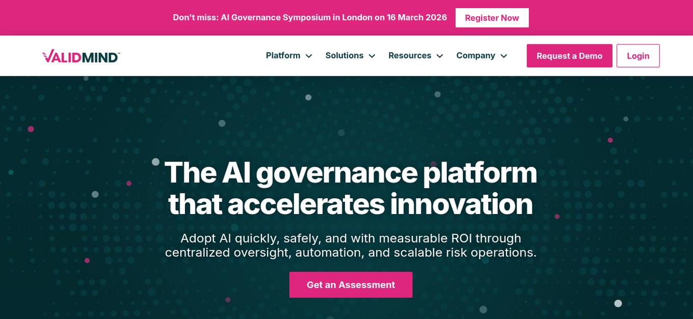 ValidMind AI Governance Platform Screenshot