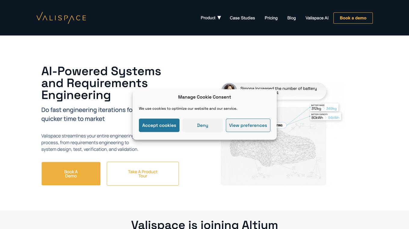 Valispace screenshot