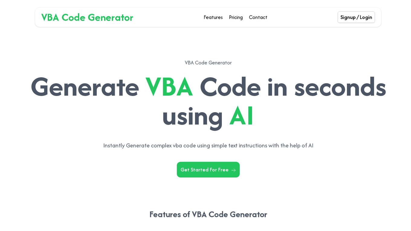 VBA Code Generator Screenshot