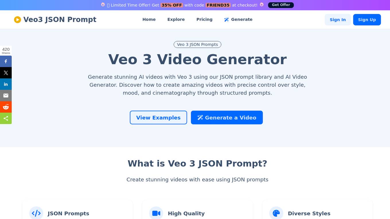 Veo3 JSON Prompt Screenshot