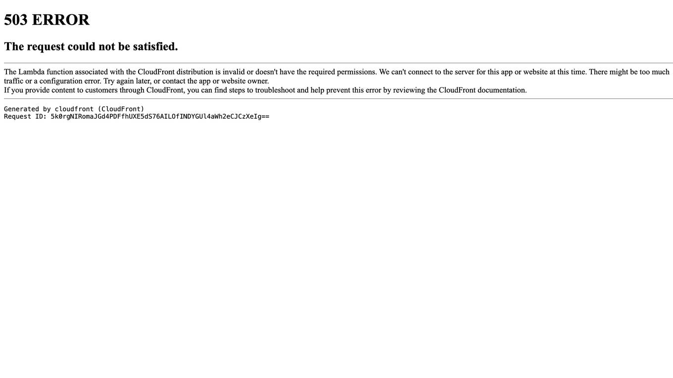 CloudFront Error 503 Assistant Screenshot