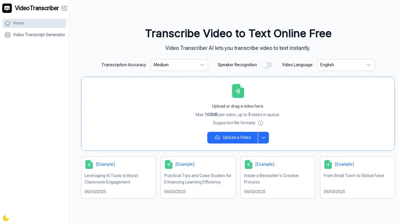 Video Transcriber AI Screenshot
