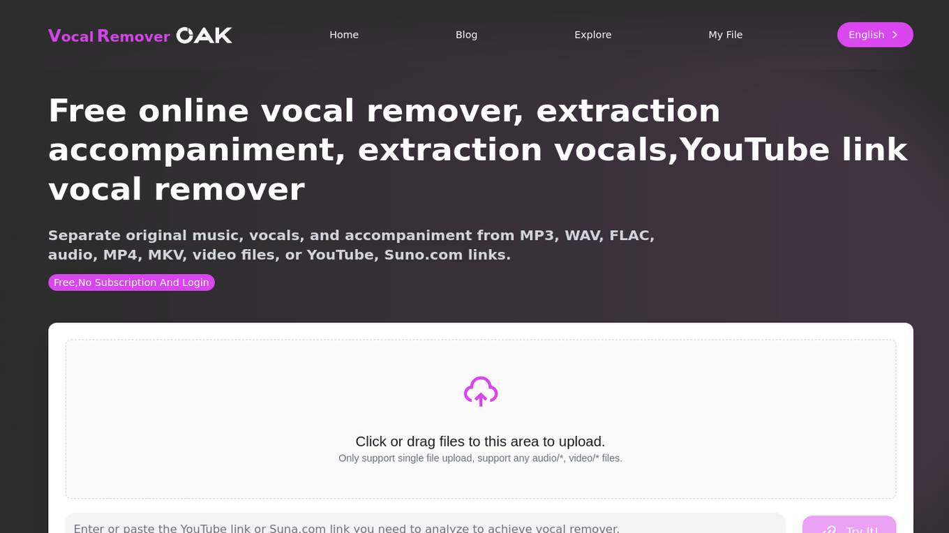 Vocal Remover Oak Screenshot