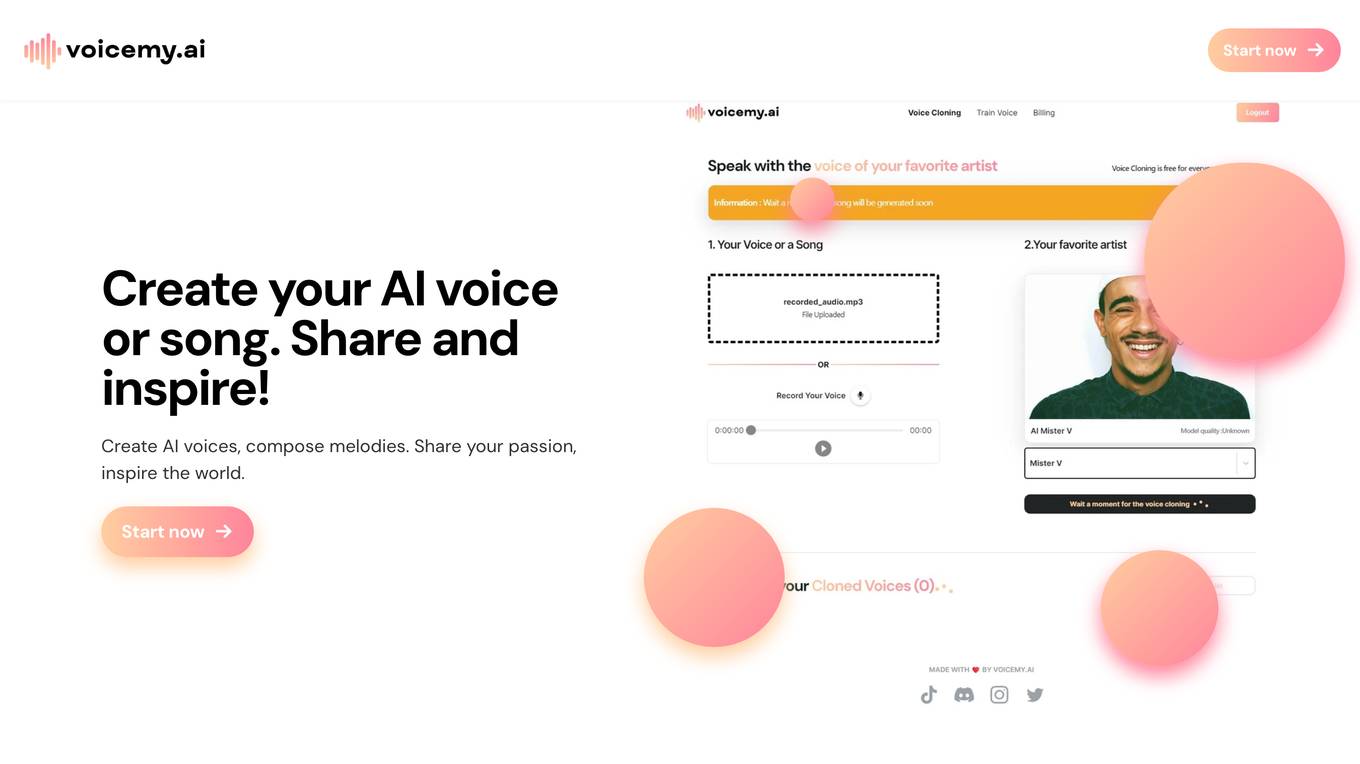 Voicemy.ai screenshot