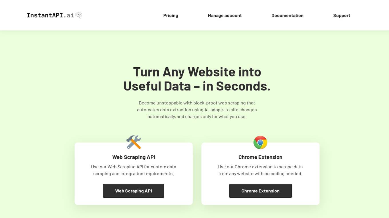 InstantAPI.ai Screenshot