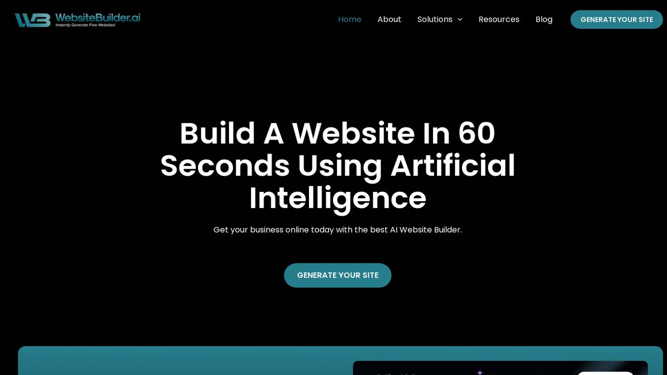 AI Website Builder Screenshot