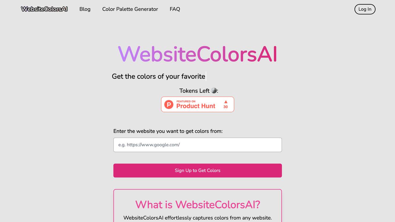 WebsiteColorsAI Screenshot