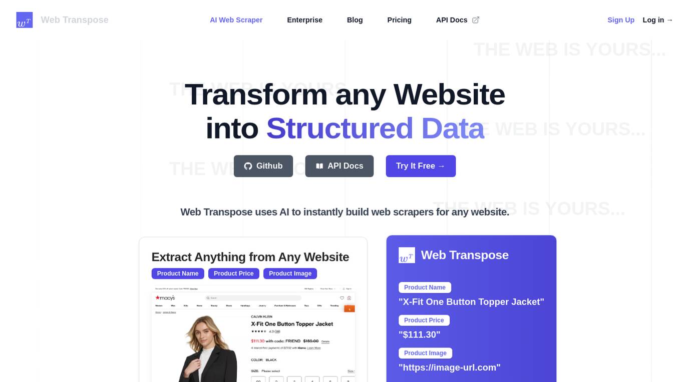 Web Transpose screenshot