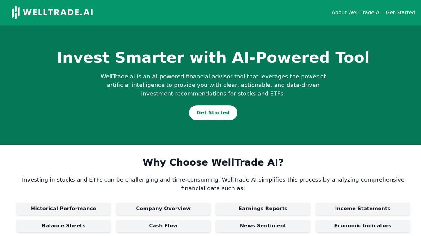 WellTrade AI Screenshot