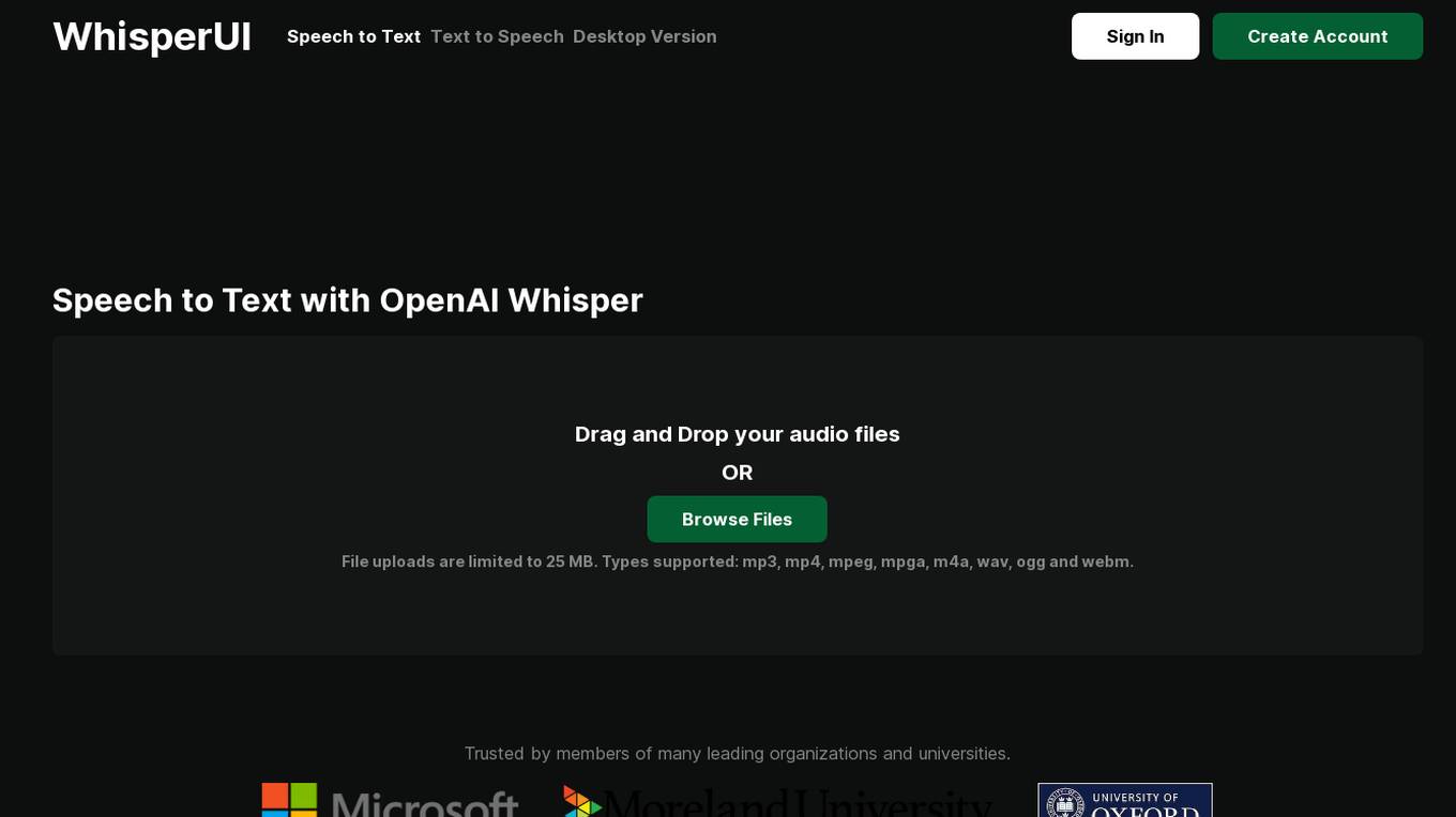 WhisperUI screenshot