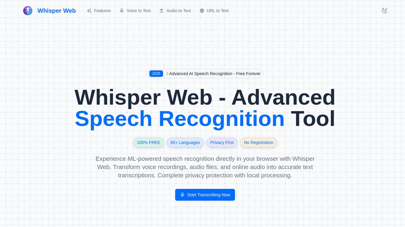 Whisper Web Screenshot