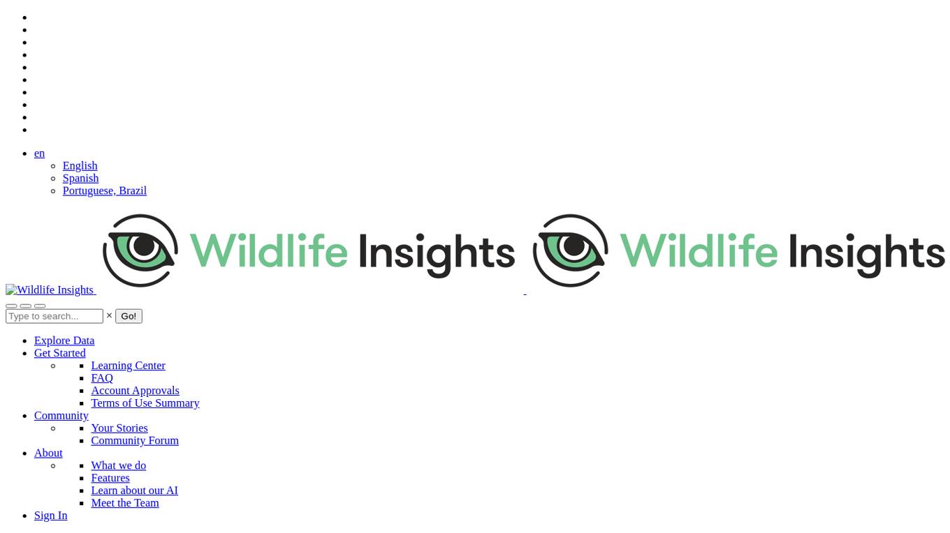 Wildlife Insights Screenshot