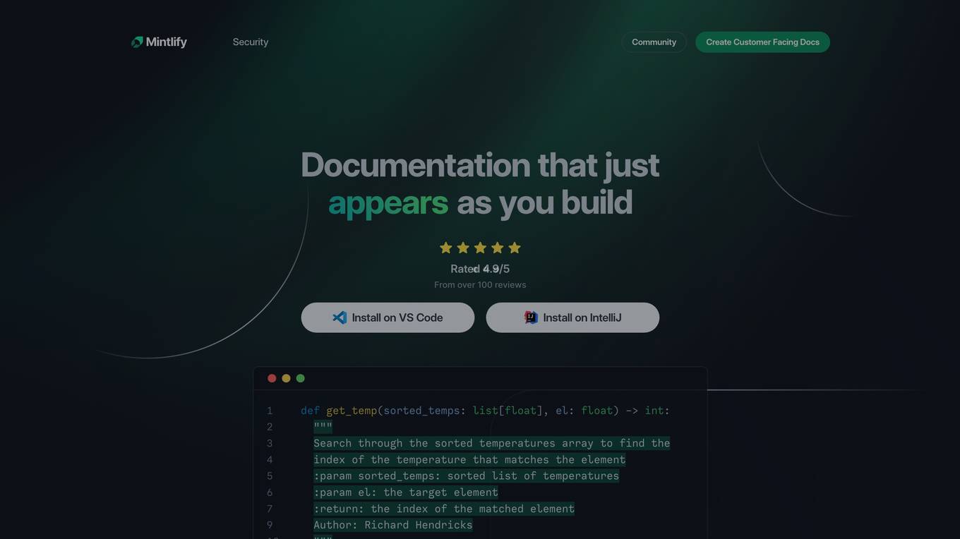 Mintlify Writer Screenshot