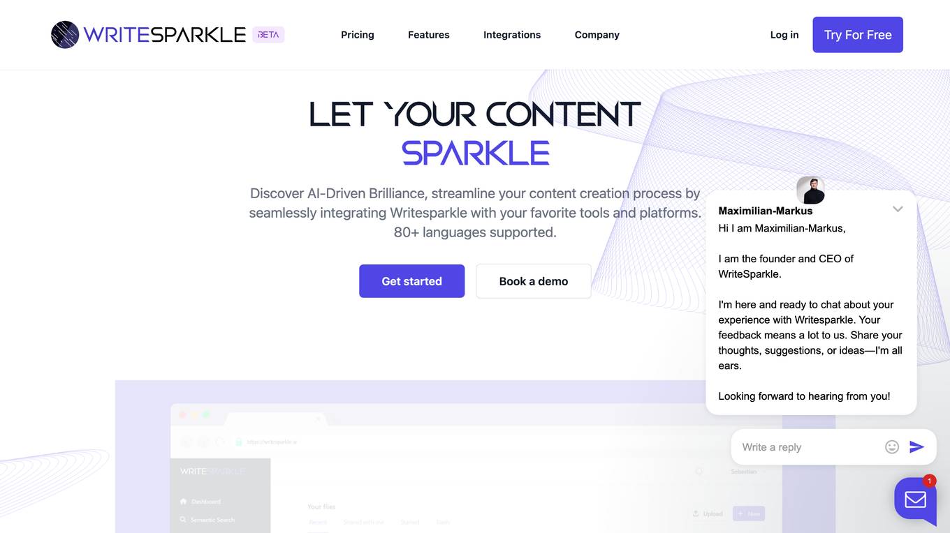 WriteSparkle screenshot